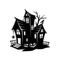 Haunted house silhouette vector