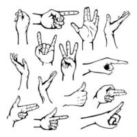 Set of gesture hands vector illustration