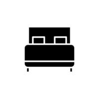 cama, dormitorio icono sólido vector ilustración logotipo plantilla. adecuado para muchos propósitos.