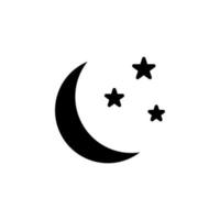 Moon, Night, Moonlight, Midnight Solid Icon Vector Illustration Logo Template. Suitable For Many Purposes.