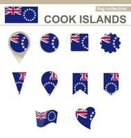 colección de banderas de islas cook vector