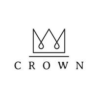 crown in monoline style logo design vector