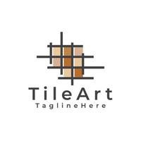 tile art logo design vector