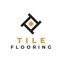 tile stone flooring logo design vector