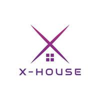 diseño moderno del logotipo de la letra x house vector