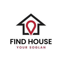 find pin house vector logo design