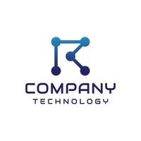 letter R technology logo design vector