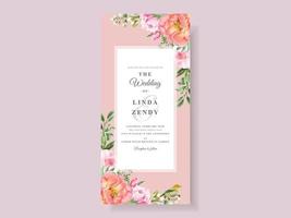 beautiful floral wedding invitation card vector