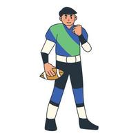 cute cartoon character football player vector