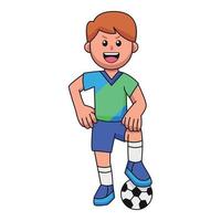 jugador de fútbol de personaje de dibujos animados lindo vector