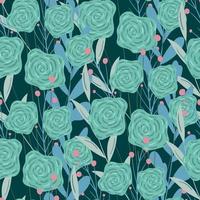 Seamless pattern background with abstract flowers, leaves vector