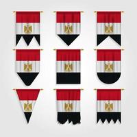 Egypt flag in different shapes vector