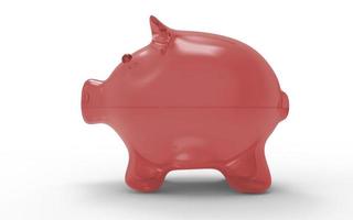 Piggy bank red to save money economy finance and savings concept 3D illustration photo