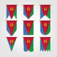 bandera de eritrea en diferentes formas vector