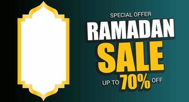 Ramadan sale discount banner vector. Promotional template design for business
