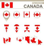 colección de banderas de canadá vector