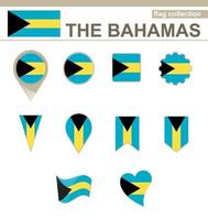 la colección de la bandera de bahamas vector