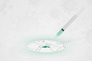 concepto de vacunación de jordania, inyección de vacuna en el mapa de jordania. vacuna y vacunación contra el coronavirus, covid-19. vector