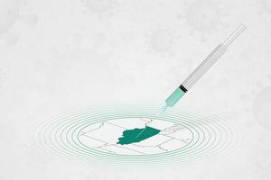 Illinois vaccination concept, vaccine injection in map of Illinois. Vaccine and vaccination against coronavirus, COVID-19. vector