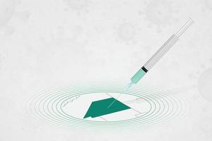 Nevada vaccination concept, vaccine injection in map of Nevada. Vaccine and vaccination against coronavirus, COVID-19. vector