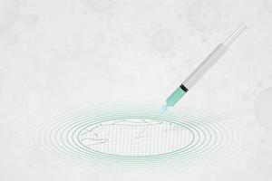 concepto de vacunación de seychelles, inyección de vacuna en el mapa de seychelles. vacuna y vacunación contra el coronavirus, covid-19. vector