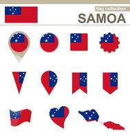colección de banderas de samoa vector
