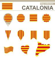 colección de banderas de cataluña vector