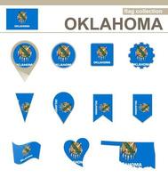 colección de banderas de oklahoma vector