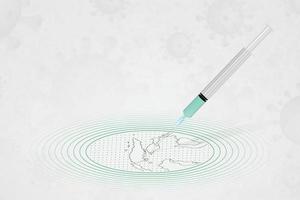 concepto de vacunación de singapur, inyección de vacuna en el mapa de singapur. vacuna y vacunación contra el coronavirus, covid-19. vector