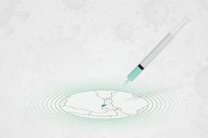 Qatar vaccination concept, vaccine injection in map of Qatar. Vaccine and vaccination against coronavirus, COVID-19. vector