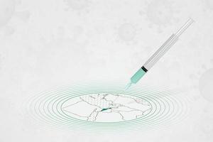 Israel vaccination concept, vaccine injection in map of Israel. Vaccine and vaccination against coronavirus, COVID-19. vector