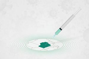 Wisconsin vaccination concept, vaccine injection in map of Wisconsin. Vaccine and vaccination against coronavirus, COVID-19. vector