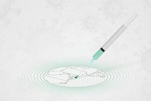 concepto de vacunación de delaware, inyección de vacuna en el mapa de delaware. vacuna y vacunación contra el coronavirus, covid-19. vector