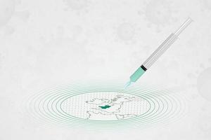 concepto de vacunación de gales, inyección de vacuna en el mapa de gales. vacuna y vacunación contra el coronavirus, covid-19. vector