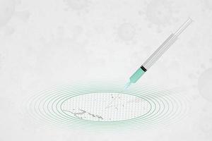 concepto de vacunación de nauru, inyección de vacuna en el mapa de nauru. vacuna y vacunación contra el coronavirus, covid-19. vector