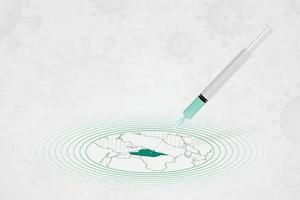 concepto de vacunación siria, inyección de vacuna en el mapa de siria. vacuna y vacunación contra el coronavirus, covid-19. vector