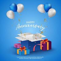 Happy Anniversary. beautiful anniversary background banner and greeting with balloons. vector