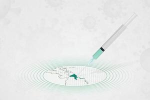 Papua New Guinea vaccination concept, vaccine injection in map of Papua New Guinea. Vaccine and vaccination against coronavirus, COVID-19. vector