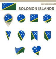 colección de banderas de las islas salomón vector