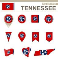 colección de banderas de tennessee vector