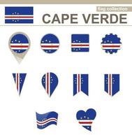 colección de banderas de cabo verde vector