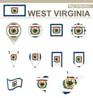 colección de banderas de virginia occidental vector