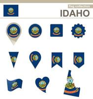 colección de banderas de idaho vector