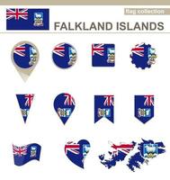 colección de banderas de las islas malvinas vector