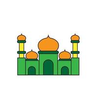 diseño de ilustración de mezquita a todo color. vector