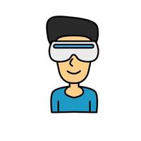 ilustración de personas que usan tecnología vr vector