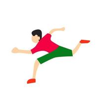 illustration of a person running in a flat style. vector