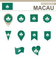 colección de banderas de macao vector