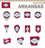 colección de banderas de arkansas vector