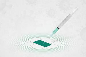 Kansas vaccination concept, vaccine injection in map of Kansas. Vaccine and vaccination against coronavirus, COVID-19. vector